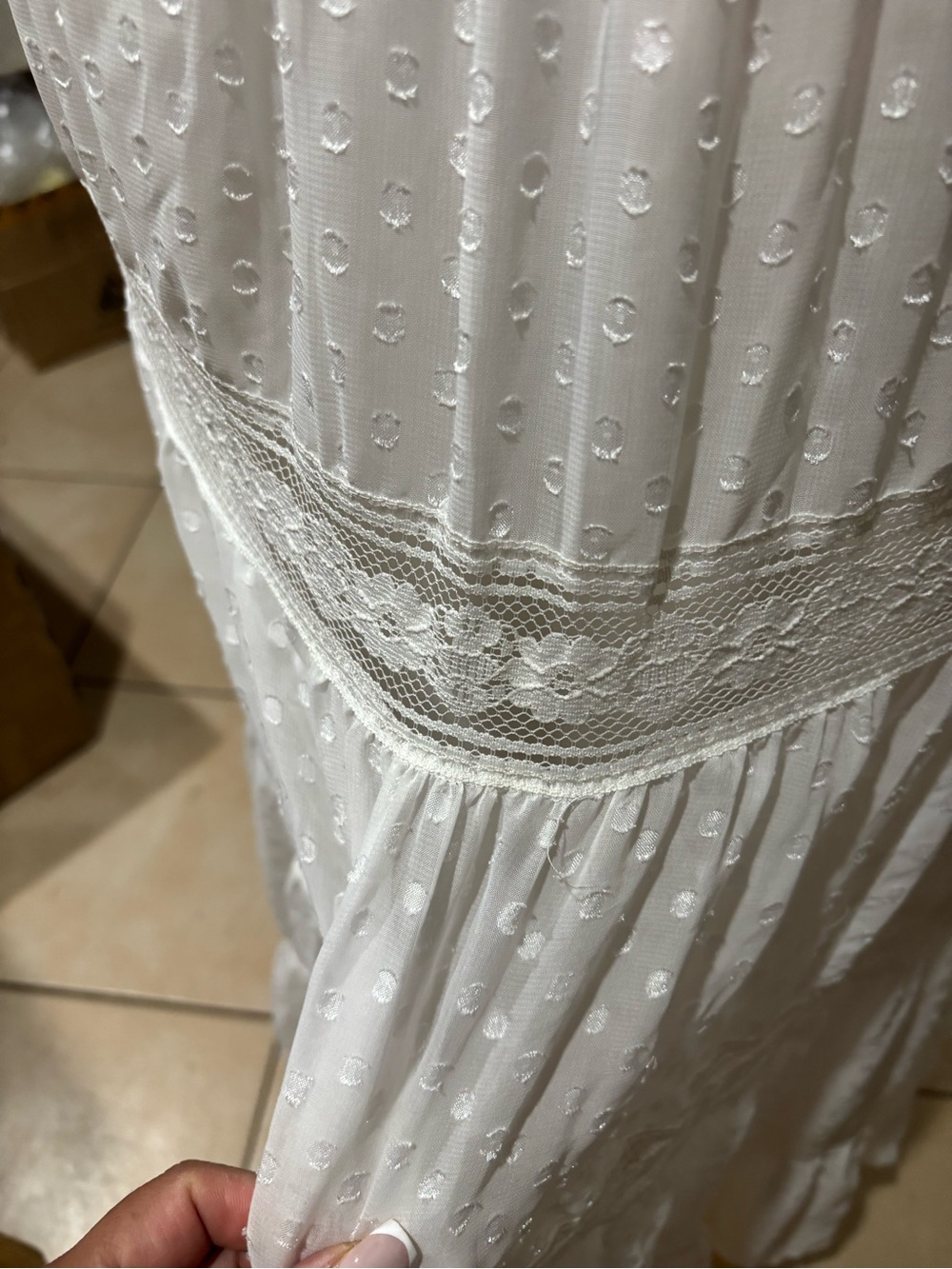 Daniel Rainn White Smocked Waist Tiered Maxi Skirt - Picture 3 of 5